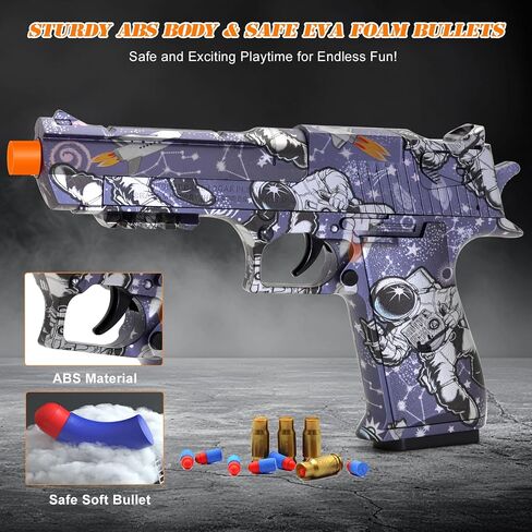 Soft Bullet Toy Gun, Gold Toy Guns for Boys, Foam Blaster with Shell Ejecting, Realistic Play Gun Model & Toy Pistol Fidget Gun, Christmas Birthday Gifts for Boys Girls Kids Adults Age 8+ in Kuwait