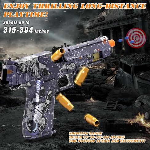 Soft Bullet Toy Gun, Gold Toy Guns for Boys, Foam Blaster with Shell Ejecting, Realistic Play Gun Model & Toy Pistol Fidget Gun, Christmas Birthday Gifts for Boys Girls Kids Adults Age 8+ in Kuwait