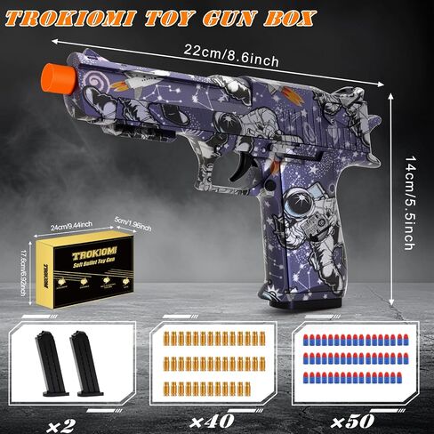 Soft Bullet Toy Gun, Gold Toy Guns for Boys, Foam Blaster with Shell Ejecting, Realistic Play Gun Model & Toy Pistol Fidget Gun, Christmas Birthday Gifts for Boys Girls Kids Adults Age 8+ in Kuwait