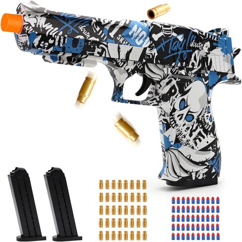 Soft Bullet Toy Gun, Gold Toy Guns for Boys, Foam Blaster with Shell Ejecting, Realistic Play Gun Model & Toy Pistol Fidget Gun, Christmas Birthday Gifts for Boys Girls Kids Adults Age 8+ in Kuwait