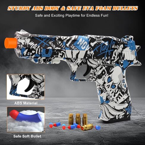 Soft Bullet Toy Gun, Gold Toy Guns for Boys, Foam Blaster with Shell Ejecting, Realistic Play Gun Model & Toy Pistol Fidget Gun, Christmas Birthday Gifts for Boys Girls Kids Adults Age 8+ in Kuwait