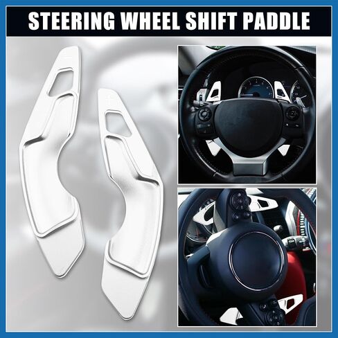 1 Pair Silver Tone Steering Wheel Shift Paddle Shifter Aluminum Alloy Extend Cover for Lexus IS300h IS350 IS250 IS300 IS200t NX300 RC300 2013-2020 Item Replacement in Saudi Arabia