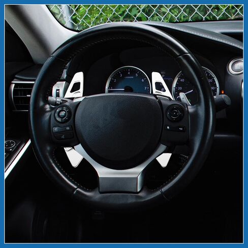 1 Pair Silver Tone Steering Wheel Shift Paddle Shifter Aluminum Alloy Extend Cover for Lexus IS300h IS350 IS250 IS300 IS200t NX300 RC300 2013-2020 Item Replacement in Saudi Arabia