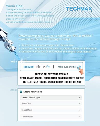 مجموعة مصابيح إضاءة TECHMAX 9005+H11، مصابيح ضباب HB3+H8/H9 مع مروحة 600% ساطعة 6500K توصيل وتشغيل لاسلكي مباشر، عبوة من 4 قطع in Kuwait