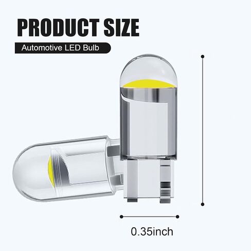 30 قطعة 194 مصباح LED، 168 2825 W5W T10 6000K إسفين COB لمبات، 0.36 وات 12 فولت مصابيح بديلة LED، عالمية للوحة قيادة السيارة، خريطة قبة الباب، أضواء لوحة الترخيص (أبيض) in Kuwait