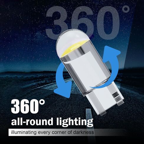 30 قطعة 194 مصباح LED، 168 2825 W5W T10 6000K إسفين COB لمبات، 0.36 وات 12 فولت مصابيح بديلة LED، عالمية للوحة قيادة السيارة، خريطة قبة الباب، أضواء لوحة الترخيص (أبيض) in Kuwait