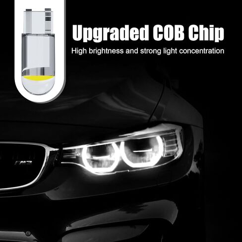 30 قطعة 194 مصباح LED، 168 2825 W5W T10 6000K إسفين COB لمبات، 0.36 وات 12 فولت مصابيح بديلة LED، عالمية للوحة قيادة السيارة، خريطة قبة الباب، أضواء لوحة الترخيص (أبيض) in Kuwait