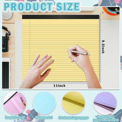 4 حزمة 11 "× 9.5" ، حكمت كلية اللوحة القانونية للمناظر الطبيعية ، وسادات مبطنة 40 صفائح الباستيل الملونة ، المفكرة الأفقية 80 منصات كتابة المناظر الطبيعية GSM ، وسادة قانونية جمالية لأعمال المكاتب المدرسية (الباستيل) in Saudi Arabia