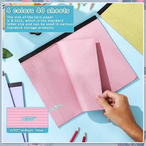 4 حزمة 11 "× 9.5" ، حكمت كلية اللوحة القانونية للمناظر الطبيعية ، وسادات مبطنة 40 صفائح الباستيل الملونة ، المفكرة الأفقية 80 منصات كتابة المناظر الطبيعية GSM ، وسادة قانونية جمالية لأعمال المكاتب المدرسية (الباستيل) in Saudi Arabia