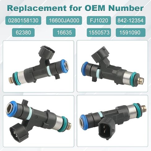 JDMON Fuel Injectors Replacement for Nissan Altima 2007-2013 Sentra 2007-2012 Rogue 2008-2013 Rogue Select 2014-2015 2.5L L4 0280158130 16600JA000 FJ1020 842-12354 in Saudi Arabia