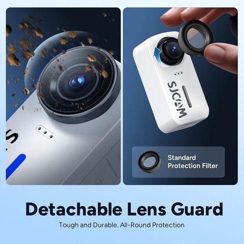 SJCAM C110+ 4K Mini Body Camera with 6-Axis Gyro Stabilizer,170° Wide Angle Magnetic POV Wearable Action Cam, 30M Waterproof, 64GB Card, Hands-Free Recording for Helmet, Motorcycle & Vlogging in Saudi Arabia