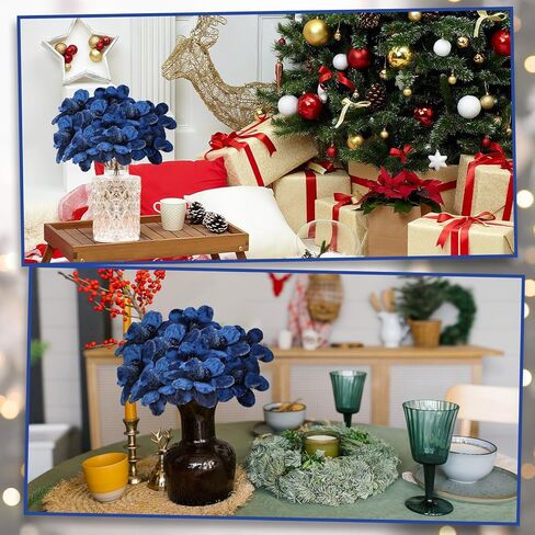 XunYee 10 Pcs Christmas Glitter Flowers Magnolia Flowers Christmas Tree Decorations White Poinsettia Flower Ornaments with Clips Artificial Floral for Christmas Tree Holiday DIY Wreath Party Decor in Kuwait