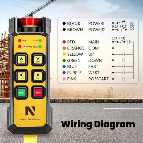 NEWTRY رافعة لاسلكية عن بعد، 12 فولت 6 زر تحكم رافعة صناعية رافعة شاحنة رافعة عن بعد 984FT مفتاح رفع كهربائي مع نظام المؤشر in Kuwait