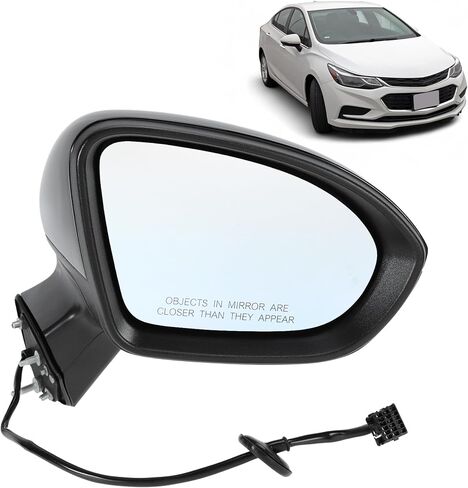 Motoforti 5Pin استبدال مرآة الجانب الأيسر للسائق لسيارة Chevy Cruze 2016 2017 2018 2019 سيدان/هاتشباك مجموعة مرآة باب الطاقة زجاج ساخن يدوي قابل للطي أسود لامع # GM1320542 in Saudi Arabia