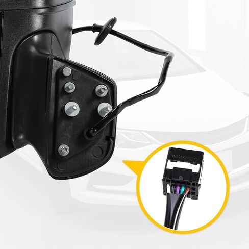 Motoforti 5Pin استبدال مرآة الجانب الأيسر للسائق لسيارة Chevy Cruze 2016 2017 2018 2019 سيدان/هاتشباك مجموعة مرآة باب الطاقة زجاج ساخن يدوي قابل للطي أسود لامع # GM1320542 in Saudi Arabia