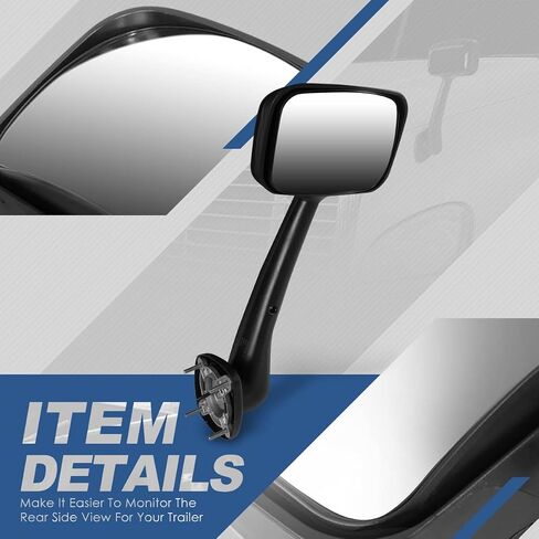Auto Dynasty LED Sequential Turn Signal Manual Adjust Rear View Side Hood Mirrors Compatible with Freightliner Cascadia 2008-2017, Driver and Passenger Side, Polished Chrome in Saudi Arabia