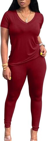 Lounge Sets for Women 2 Piece Summer Casual Jogger Workout Outfits Short Tops Long Pant Sweat suit leggings set in Kuwait