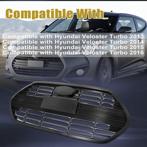 شبكة أمامية علوية سوداء غير لامعة GXARTS 865612V500 متوافقة مع Hyundai Veloster Turbo 2013-2016 in Saudi Arabia