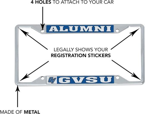 إكسسوارات السيارات من Desert Cactus Grand Valley State University، إطار لوحة ترخيص معدني من Lakers وحامل بطاقات للجزء الأمامي والخلفي من السيارة (الخريجون) in Saudi Arabia
