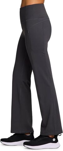 RBX Fleece Yoga Pants for Women, Fleece Lined Flare Leggings with Zipper Pockets Full Length Bootcut Workout Pants in Kuwait