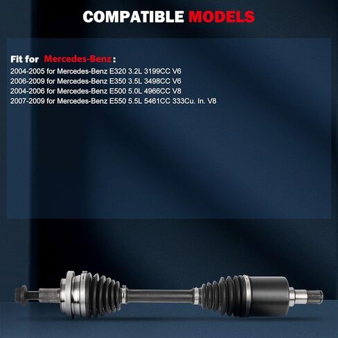 cciyu Front Right CV Axle Shaft Assembly for Mercedes-Benz for E320 2004-2005,for Mercedes-Benz for E350 2006-2009,for Mercedes-Benz for E500 2004-2006,for Mercedes-Benz for E550 2007-2009 (1 Pack) in Saudi Arabia