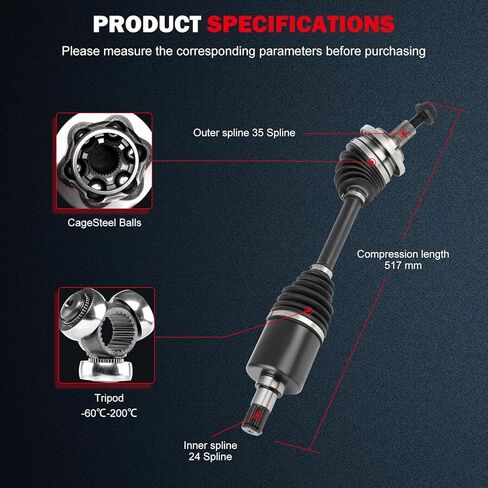 cciyu Front Right CV Axle Shaft Assembly for Mercedes-Benz for E320 2004-2005,for Mercedes-Benz for E350 2006-2009,for Mercedes-Benz for E500 2004-2006,for Mercedes-Benz for E550 2007-2009 (1 Pack) in Saudi Arabia