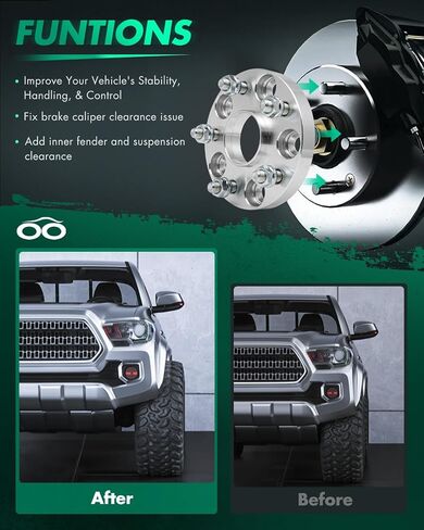 SCITOO 2Pcs Wheel Spacers 20mm 5x4.5 Bore 60.1mm Studs 12x1.5 5 Lug Wheel Spacers Adapters Fit for Toyota Camry for RAV4 for Tacoma for Highlander for Lexus ES300 ES300h for Lexus ES330 in Saudi Arabia