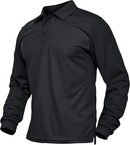 قمصان بولو رجالي من MAGCOMSEN بأكمام طويلة وياقة ماصة للرطوبة وأداء رياضي للجولف وعمل كاجوال in Kuwait