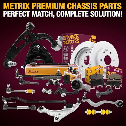 أجزاء هيكل Metrix Premium - 4 قطع من ذراع التحكم الأمامي السفلي ومجموعة وصلات كروية أمامية سفلية تناسب 1990-2004 Subaru Legacy، 1993-2001 Subaru Impreza، استبدال RK640741، RK640740، K9513، صنع في أوروبا in Saudi Arabia