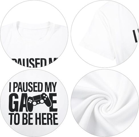 I Paused My Game to Be Here T Shirt Men Novelty Gaming Gamer Gifts Funny Video Gamer Humor Joke Graphic Tees in Kuwait