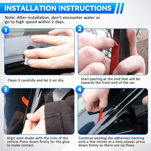 4pcs Front+Rear Smoke Tint Sun/Rain Guard Outside Mount Tape-On Vent Window Visors Compatible with 15-20 Escalade ESV Yukon XL Suburban in Kuwait