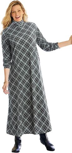 امرأة داخل فستان Mockneck مقاس كبير in Kuwait