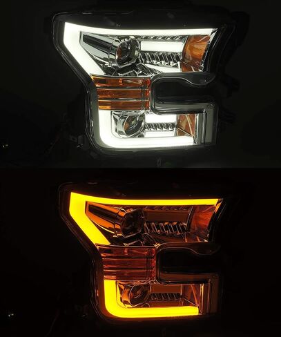 AlphaRex Base Model Black For 15-17 Ford F150 Halogen Type Switchback DRL/Signal LED Tube Dual Projector Headlights in Saudi Arabia