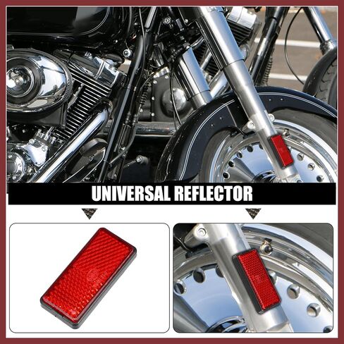 6 Pcs Rectangular Stick-on Safety Spoke Reflective Self Adhesive Reflector for Gate Posts Cars Trailer Motorcycle Trucks Boat Bicycle Bike Red Replace Parts in Saudi Arabia