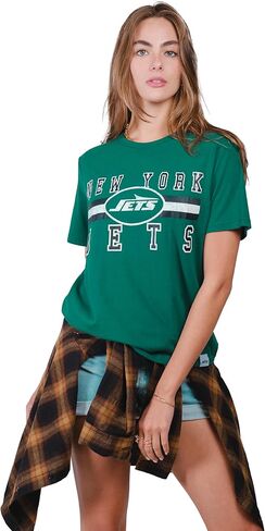 تي شيرت Ultra Game -NFL Jacksonville Jaguars للسيدات برسومات متعثرة ورقبة دائرية ناعمة، لون الفريق، مقاس كبير in Kuwait