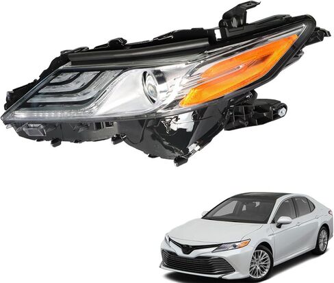 Headlight Black Housing Assembly Clear Lens Headlights Left Side Replacement for 2018 2019 2020 Camry XLE/XSE in Saudi Arabia