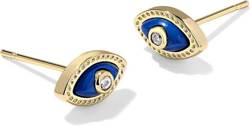 Kendra Scott, Women's, Mini Eye Stud Earrings, Gold Dark Blue Magnesite, One Size in Saudi Arabia