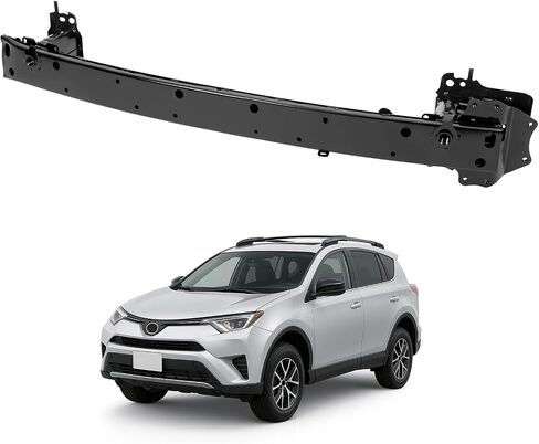 KUAFU تعزيز المصد الأمامي متوافق مع 2016-2018 Toyota RAV4 Adventure Platinum Bumper Support Impact Bar استبدال لـ 520210R080 TO1006247 الصلب الكهربائي معبى باللون الأسود in Saudi Arabia