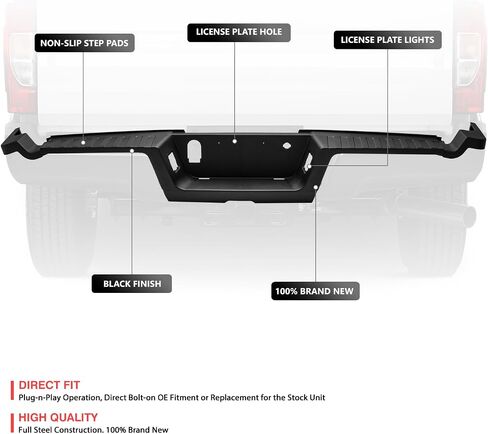DNA MOTORING Rear Bumper Compatible with Ford F250/F350 SD 2017-2022, w/o Sensor Holes, Black, BUMP-R-F25017-ESP-01-BK in Saudi Arabia