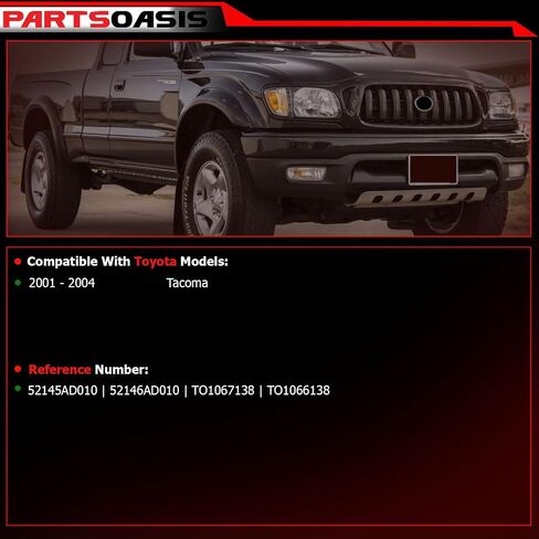 New Aftermarket Front Bumper Bracket Right Passenger Side Compatible With Toyota Tacoma 2001 2002 2003 2004 (Base, Pre Runner, S-Runner, DLX) Replaces OE 52145AD010 | TO1067138 in Saudi Arabia