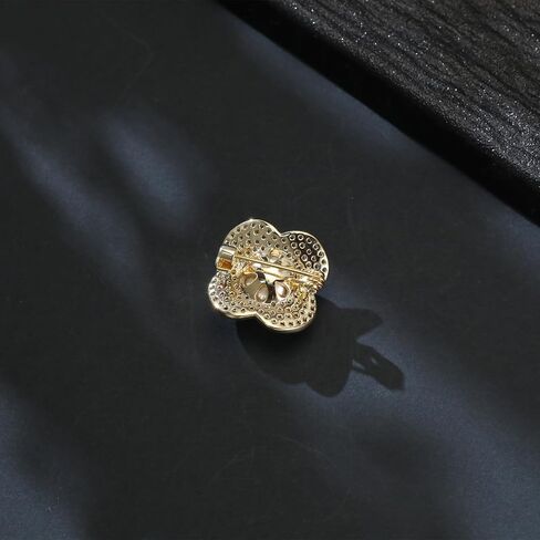 Elegant Pearl Flower Brooch, Crystal - Encrusted Clover - Shaped Pin in Saudi Arabia