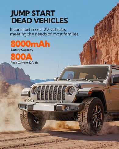 Car Battery Jump Starter, Battery Jump Box, Vehicle Jump Booster with Smart Jumper Cables,LED Light Emergency Car Kits for Vehicles,Arrancador Ae Batería in Kuwait