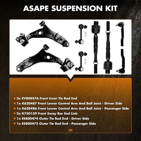 ASAPE 8 PCS Control Arm Ball Joint Tie Rod End Sway Bar End Link Suspension Kit Fit for 2007-2014 for Ford Edge in Saudi Arabia