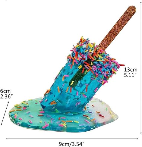 Popsicle Decoration, Melting Popsicle Sculpture, Creative Melting Ice Cream Resin Ornaments, Summer Cool Lollipop Crafts,Summer Beach Cool Statues Home Decor Popsicle Ice Cream (E) in Saudi Arabia