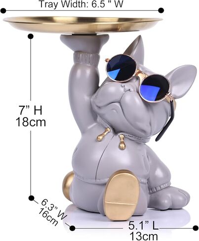 تمثال صينية البلدغ، تمثال كبير الخدم الفرنسي الحديث مع صينية مفاتيح، لرف الحلوى، تمثال صينية تخزين، ديكور المنزل، المدخل، غرفة المعيشة، ديكور سطح المكتب المكتبي (أسود) in Kuwait