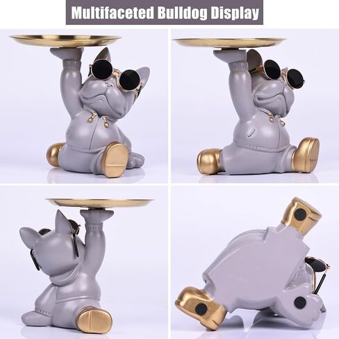 تمثال صينية البلدغ، تمثال كبير الخدم الفرنسي الحديث مع صينية مفاتيح، لرف الحلوى، تمثال صينية تخزين، ديكور المنزل، المدخل، غرفة المعيشة، ديكور سطح المكتب المكتبي (أسود) in Kuwait