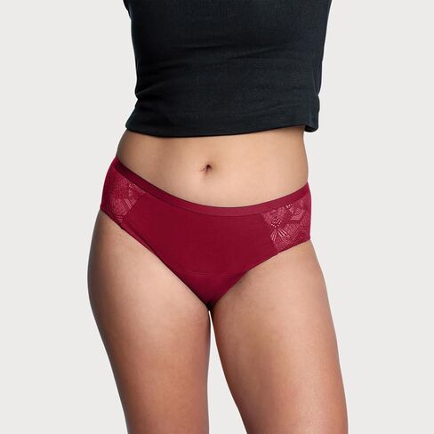 THINX Ultra-Soft Period Underwear, Brief-Style Leakproof Underwear for Women, Holds Up to 12 Regular Tampons, FSA HSA Approved Period Panties, Reusable, Comfortable, & Flexible, Black with Lace, L in Saudi Arabia