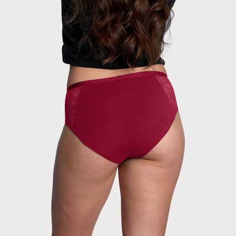 THINX Ultra-Soft Period Underwear, Brief-Style Leakproof Underwear for Women, Holds Up to 12 Regular Tampons, FSA HSA Approved Period Panties, Reusable, Comfortable, & Flexible, Black with Lace, L in Saudi Arabia