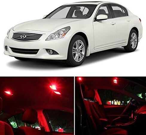 Interior LED Lights Replacement for 2007-2014 Infiniti G35 G37 Sedan Accessories Package Kit (12 Bulbs), RED in Saudi Arabia
