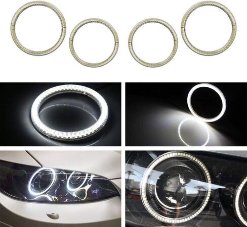 iJDMTOY 7000K Xenon White LED Angel Eye Halo Rings Kit Compatible With BMW E92 E93 3-Series 328i 335i M3 Coupe/Convertible (Retrofit Required) in Saudi Arabia